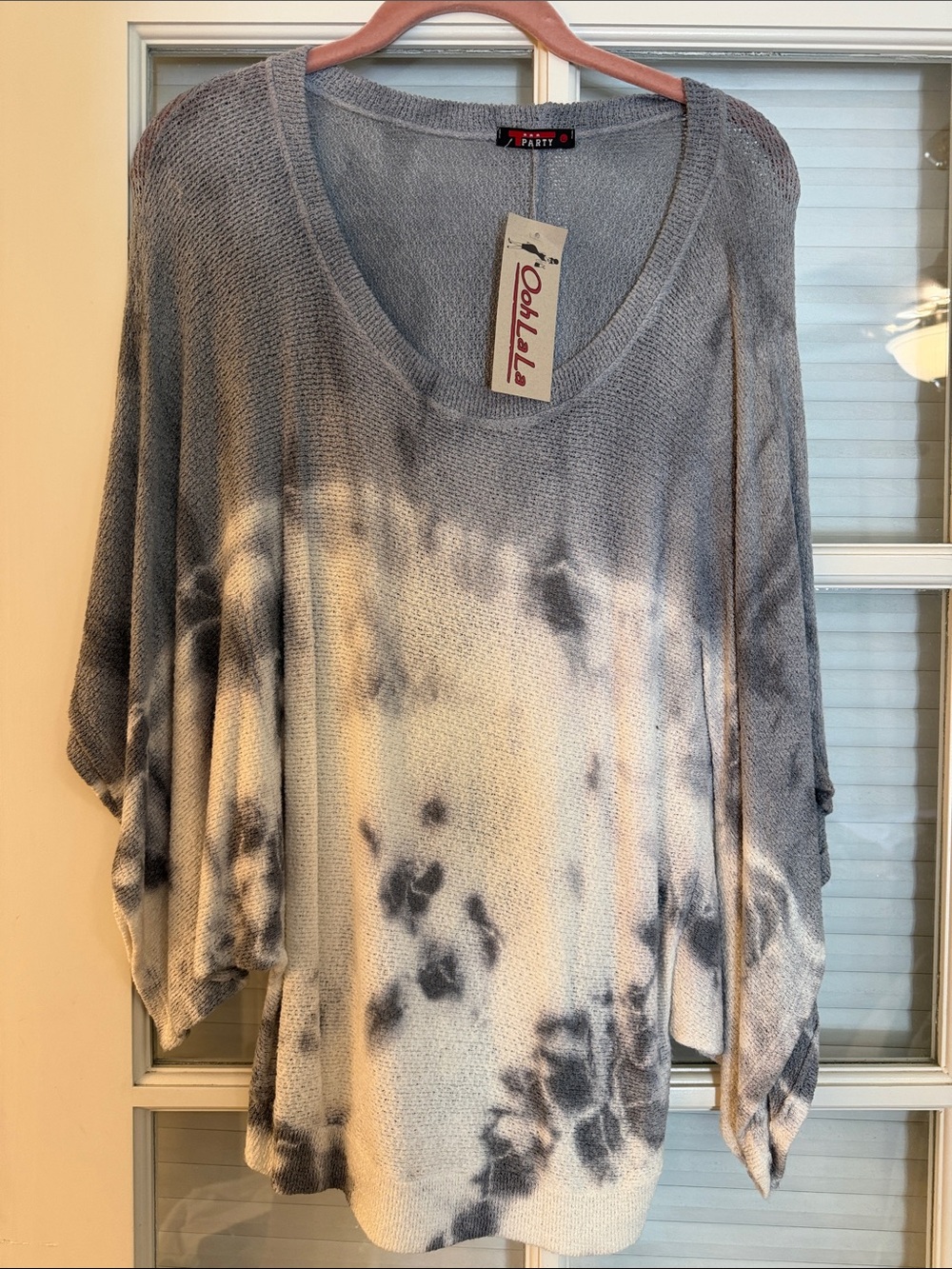 Ooh La La Gray Tie-Dye Short Sleeve Knit Tee
